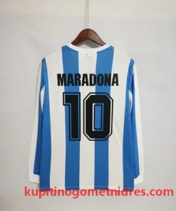 Alternative view of Argentina Retro Nogometni Dresi Domači 1986 Dolgi Rokav