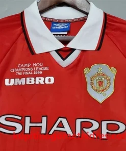 Alternative view of M-U Retro Nogometni Dresi Domači 99-00 Dolgi Rokav