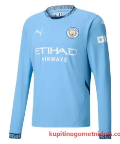 Alternative view of Manchester City Erling Haaland 9 Nogometni Dresi Domači 2024/25 - Dolgi Rokav