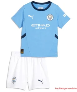 Alternative view of Otroški Manchester City Erling Haaland 9 Nogometni Dresi Kompleti Domači 2024/25