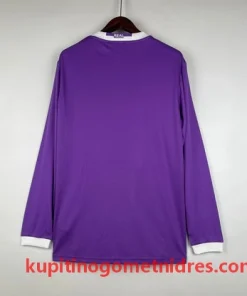 Alternative view of Real Madrid Retro Nogometni Dresi Gostujoči Dolgi Rokav 16-17